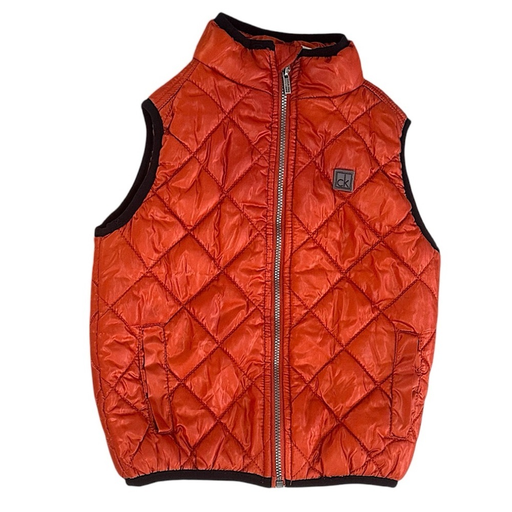 Y2K Calvin Klein Jeans Toddler Boy Puffer Diamond Quilted Puffer Vest 3T Rust